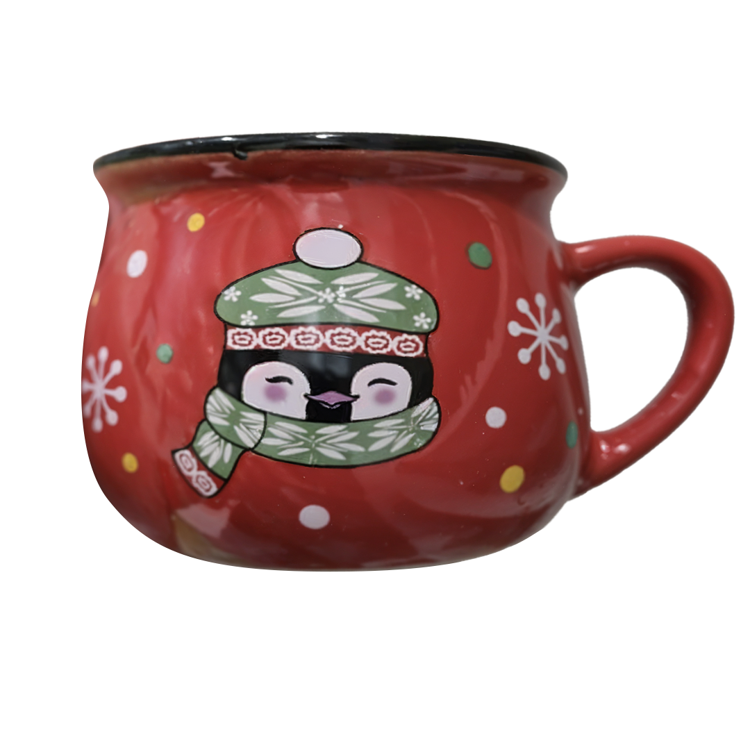 Red Penguin Mug Candle