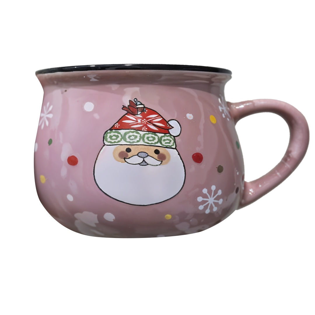 Pink Santa Claus Mug Candle