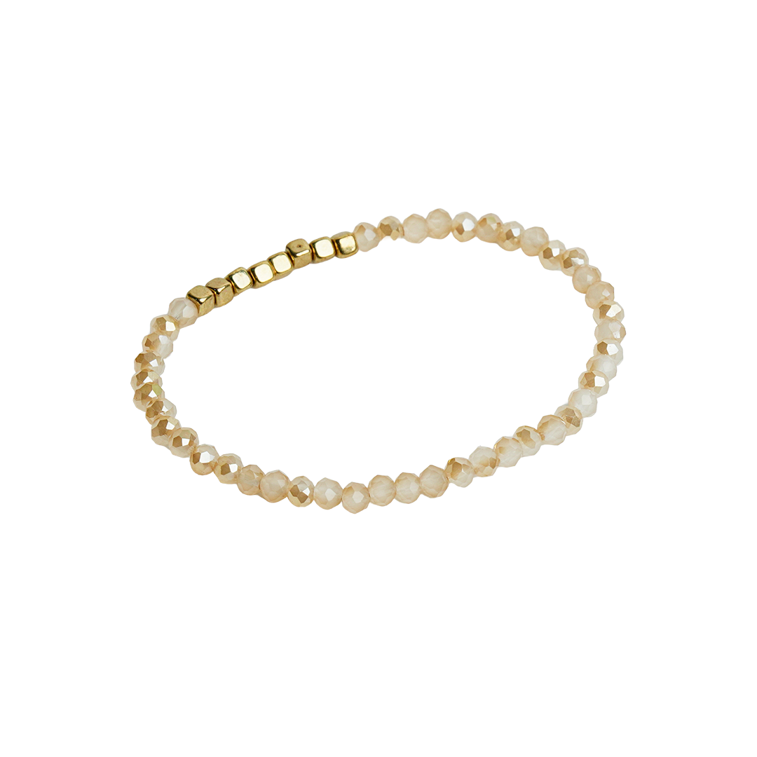 Crystal Pearl Gold Bracelet
