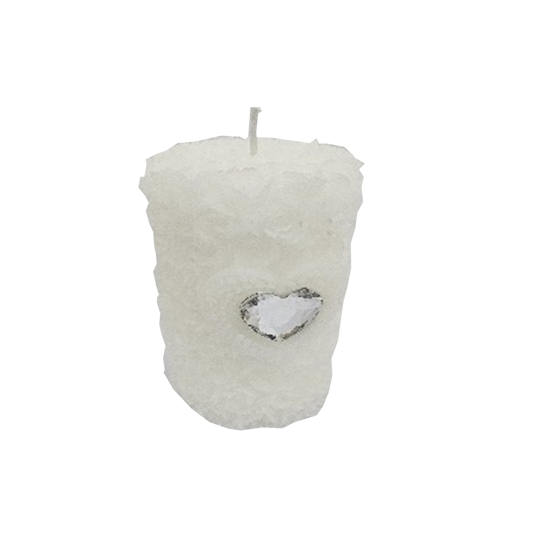 White valentine candle