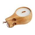 Small Wooden Ceramic Candle Pot