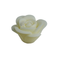 White Open Rose Candle