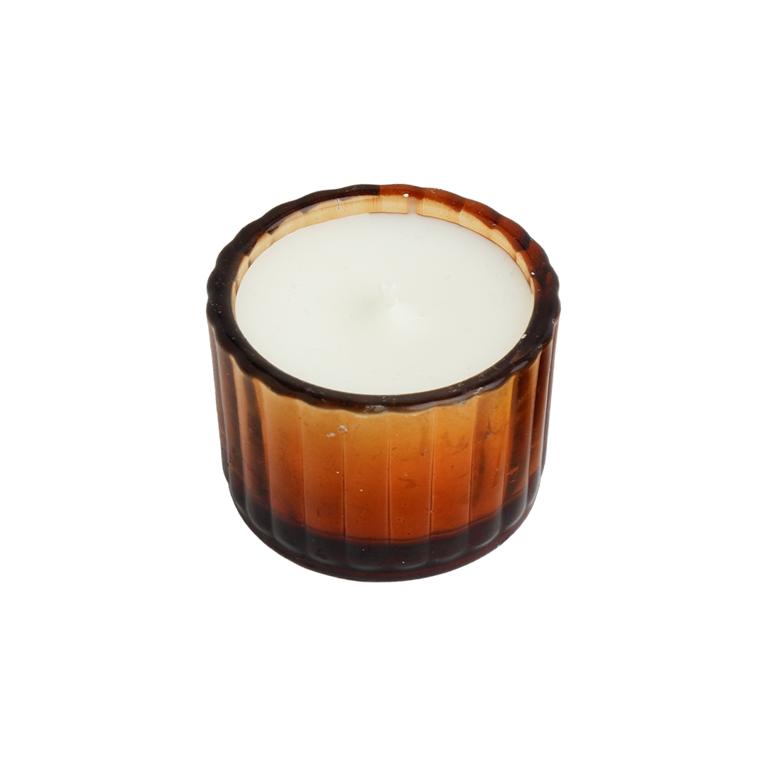 Brown Glass Cup Candle