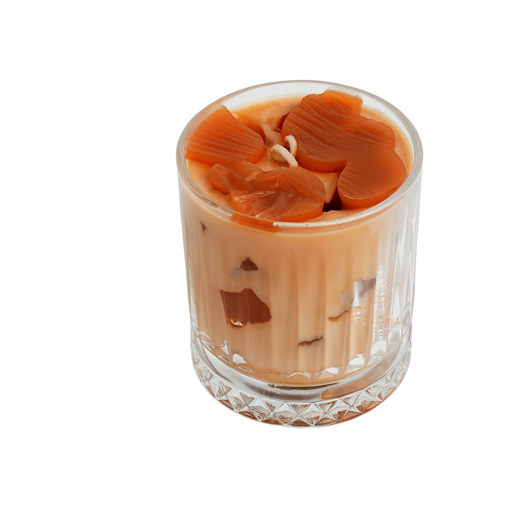 Orange Glass Cup Candle