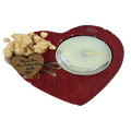 heart wooden candle holder